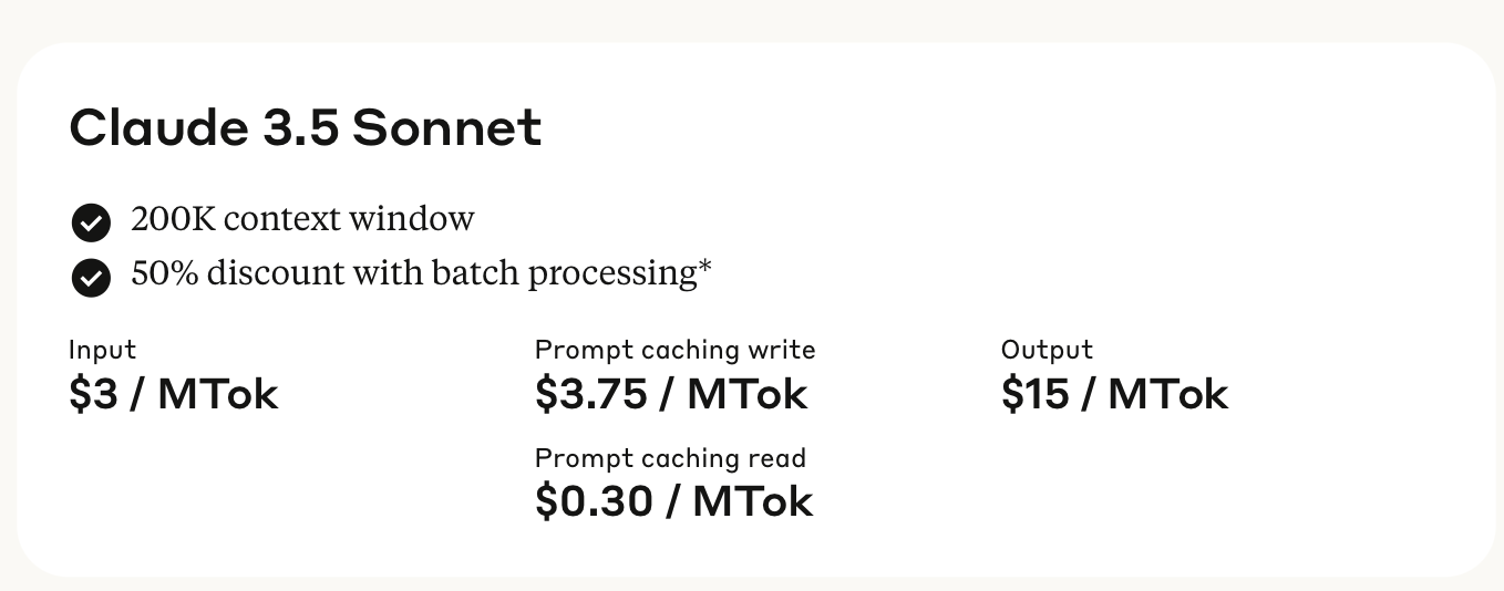 claude 3.5 pricing